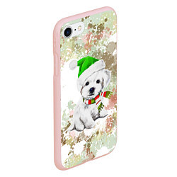 Чехол iPhone 7/8 матовый Щенок, цвет: 3D-светло-розовый — фото 2