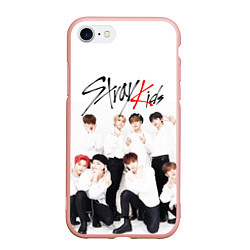 Чехол iPhone 7/8 матовый STRAY KIDS, цвет: 3D-светло-розовый