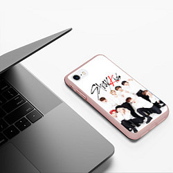 Чехол iPhone 7/8 матовый STRAY KIDS, цвет: 3D-светло-розовый — фото 2