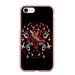 Чехол iPhone 7/8 матовый Satanic Cat, цвет: 3D-светло-розовый