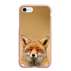 Чехол iPhone 7/8 матовый Милая лисичка, цвет: 3D-светло-розовый