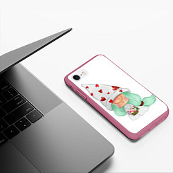 Чехол iPhone 7/8 матовый Гномик, цвет: 3D-малиновый — фото 2