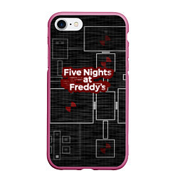 Чехол iPhone 7/8 матовый Five Nights At Freddy, цвет: 3D-малиновый