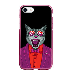 Чехол iPhone 7/8 матовый Boss Cat, цвет: 3D-малиновый