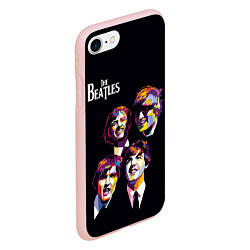 Чехол iPhone 7/8 матовый The Beatles, цвет: 3D-светло-розовый — фото 2