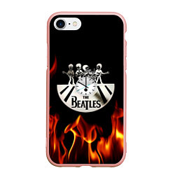 Чехол iPhone 7/8 матовый The Beatles, цвет: 3D-светло-розовый
