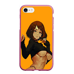 Чехол iPhone 7/8 матовый Uraraka Ahegao Урарака