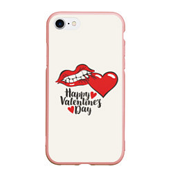 Чехол iPhone 7/8 матовый Happy Valentines Day, цвет: 3D-светло-розовый