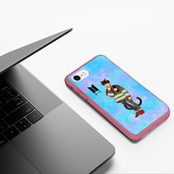 Чехол iPhone 7/8 матовый BTS Cat, цвет: 3D-малиновый — фото 2