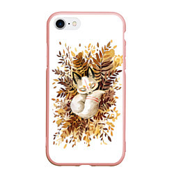 Чехол iPhone 7/8 матовый Лисичка спит в листьях