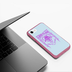 Чехол iPhone 7/8 матовый Евангилион, цвет: 3D-малиновый — фото 2