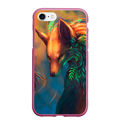 Чехол iPhone 7/8 матовый Волшебная лиса, цвет: 3D-малиновый