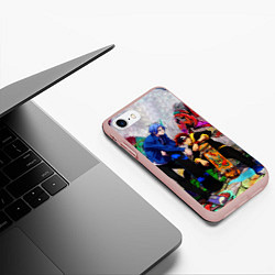 Чехол iPhone 7/8 матовый На скейте в бесконечность, цвет: 3D-светло-розовый — фото 2