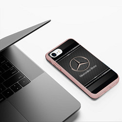 Чехол iPhone 7/8 матовый MERCEDES BENZ МЕРСЕДЕС БЕНЗ, цвет: 3D-светло-розовый — фото 2