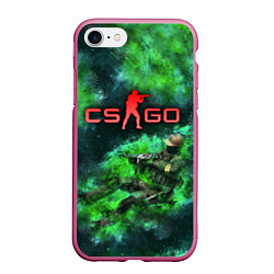 Чехол iPhone 7/8 матовый CS GO Green rage, цвет: 3D-малиновый