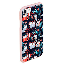 Чехол iPhone 7/8 матовый Котики Подарки, цвет: 3D-светло-розовый — фото 2