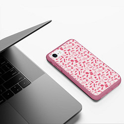 Чехол iPhone 7/8 матовый Клубничка, цвет: 3D-малиновый — фото 2