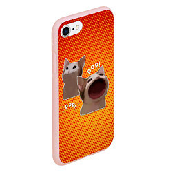 Чехол iPhone 7/8 матовый Cat Pop Мем, цвет: 3D-светло-розовый — фото 2