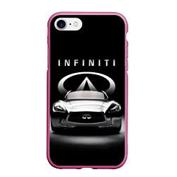 Чехол iPhone 7/8 матовый INFINITI, цвет: 3D-малиновый