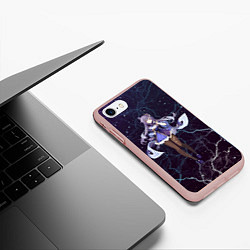 Чехол iPhone 7/8 матовый Genshin Impact - Keqing, цвет: 3D-светло-розовый — фото 2