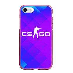 Чехол iPhone 7/8 матовый CS GO Disco Tech v2, цвет: 3D-малиновый