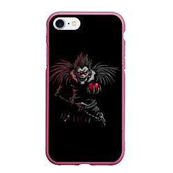 Чехол iPhone 7/8 матовый Death Note, цвет: 3D-малиновый