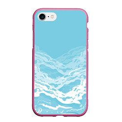 Чехол iPhone 7/8 матовый Волны, цвет: 3D-малиновый