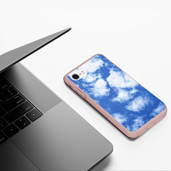 Чехол iPhone 7/8 матовый ОБЛАКА, цвет: 3D-светло-розовый — фото 2