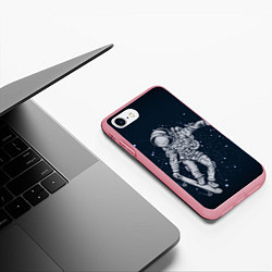 Чехол iPhone 7/8 матовый Космический Скейтбординг, цвет: 3D-баблгам — фото 2