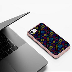 Чехол iPhone 7/8 матовый Чакры, цвет: 3D-светло-розовый — фото 2