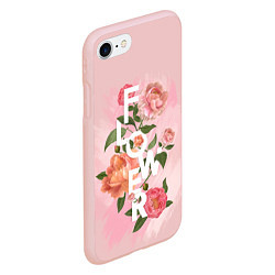 Чехол iPhone 7/8 матовый Flower, цвет: 3D-светло-розовый — фото 2