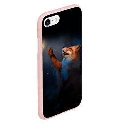 Чехол iPhone 7/8 матовый Лиса и огонек, цвет: 3D-светло-розовый — фото 2