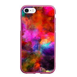 Чехол iPhone 7/8 матовый Взрыв красок тай дай, цвет: 3D-малиновый
