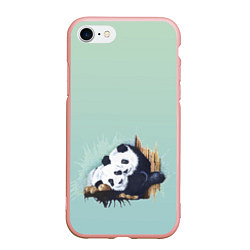 Чехол iPhone 7/8 матовый Акварельные панды