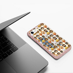 Чехол iPhone 7/8 матовый Девять титанов - паттерн, цвет: 3D-светло-розовый — фото 2