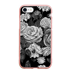 Чехол iPhone 7/8 матовый Розы, цвет: 3D-светло-розовый