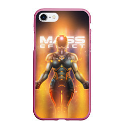 Чехол iPhone 7/8 матовый Mass effect, цвет: 3D-малиновый