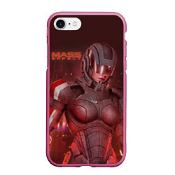 Чехол iPhone 7/8 матовый Mass Effect, цвет: 3D-малиновый