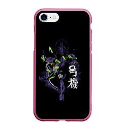 Чехол iPhone 7/8 матовый ЕВАНГЕЛИОН EVANGELION, цвет: 3D-малиновый