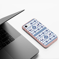 Чехол iPhone 7/8 матовый Русские народные узоры, цвет: 3D-светло-розовый — фото 2