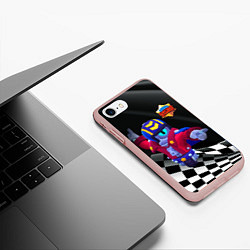 Чехол iPhone 7/8 матовый STU СТУ Brawl Stars, цвет: 3D-светло-розовый — фото 2