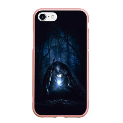 Чехол iPhone 7/8 матовый Странник в лесу, цвет: 3D-светло-розовый
