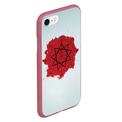 Чехол iPhone 7/8 матовый Пентаграмма Slipknot, цвет: 3D-малиновый — фото 2