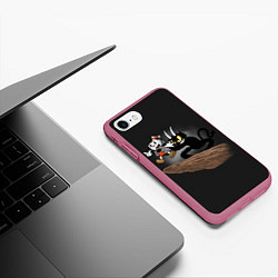 Чехол iPhone 7/8 матовый CUPHEAD, цвет: 3D-малиновый — фото 2