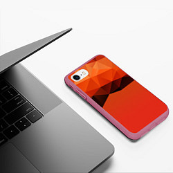 Чехол iPhone 7/8 матовый Геометрические облака, цвет: 3D-малиновый — фото 2