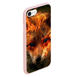 Чехол iPhone 7/8 матовый Огненная лиса, цвет: 3D-светло-розовый — фото 2