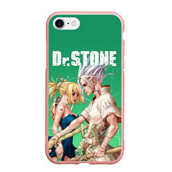 Чехол iPhone 7/8 матовый Dr Stone, цвет: 3D-светло-розовый