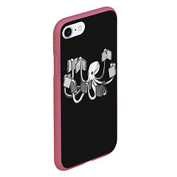 Чехол iPhone 7/8 матовый Octopus Book, цвет: 3D-малиновый — фото 2