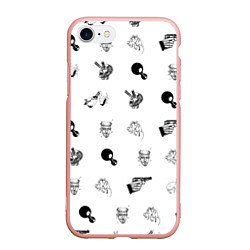 Чехол iPhone 7/8 матовый Кровосток Паттерн Z, цвет: 3D-светло-розовый