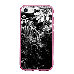 Чехол iPhone 7/8 матовый Floral Pattern, цвет: 3D-малиновый
